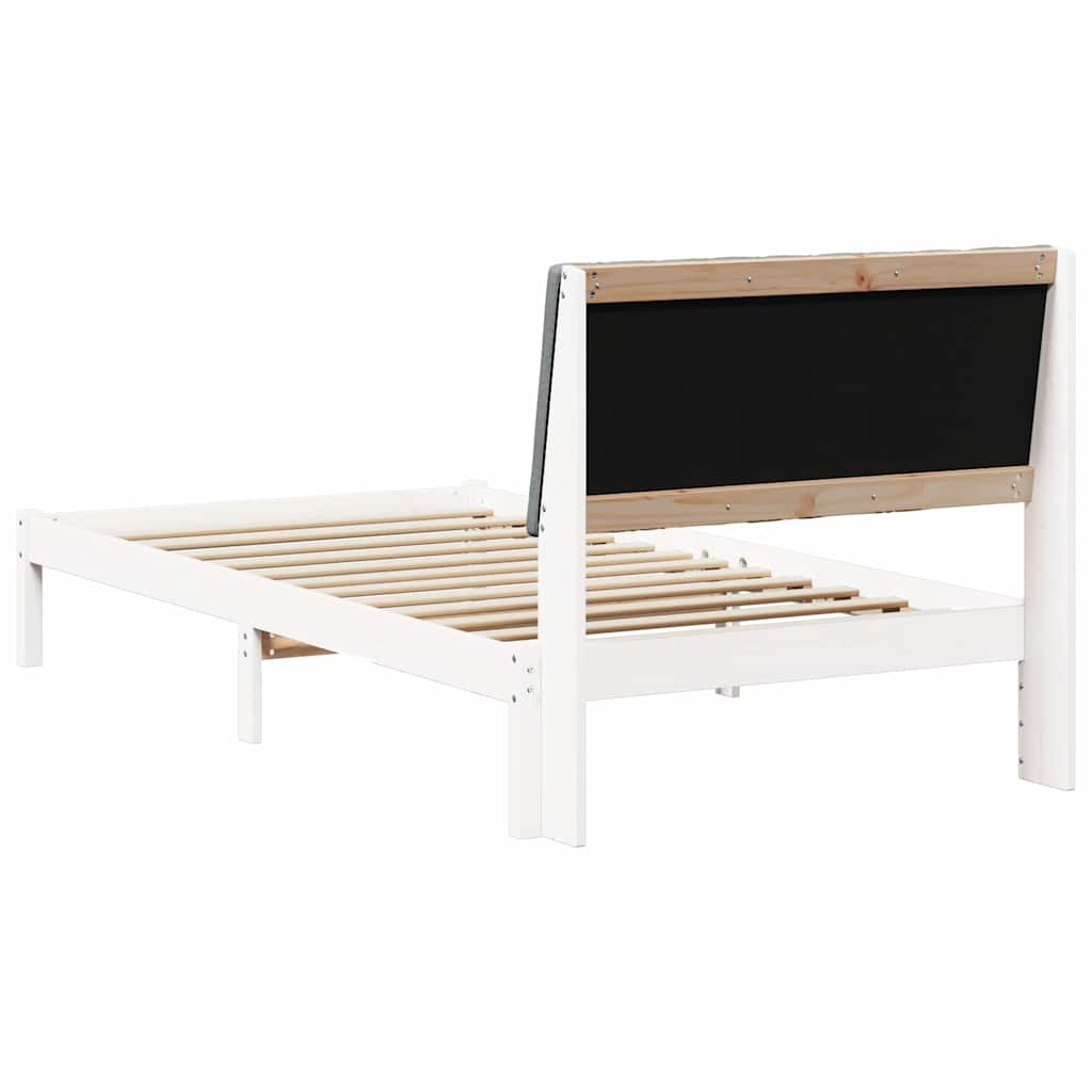 Rám Postele S Čelo Bílá 100 X 200 Cm Masivní Borové Dřevo