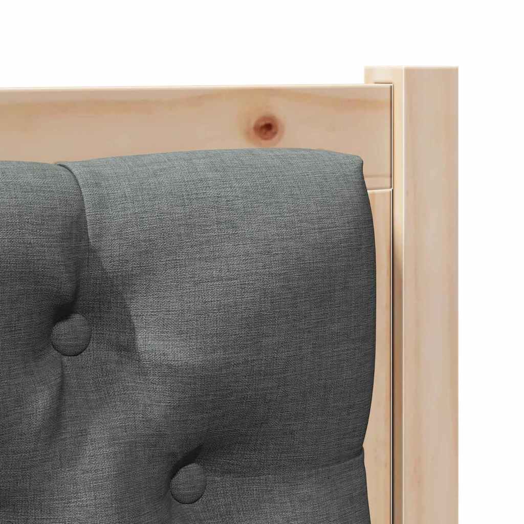 Čelo Postele Hnědá A Tmavě Šedá 90 Cm Masivní Borovicové Dřevo