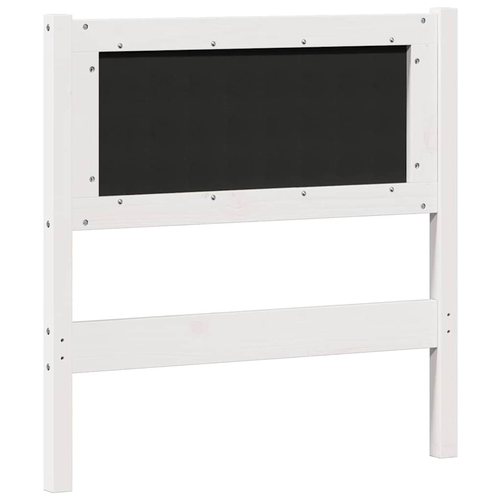 Čelo Postele Bílá A Světle Šedá 80 Cm Masivní Borovicové Dřevo