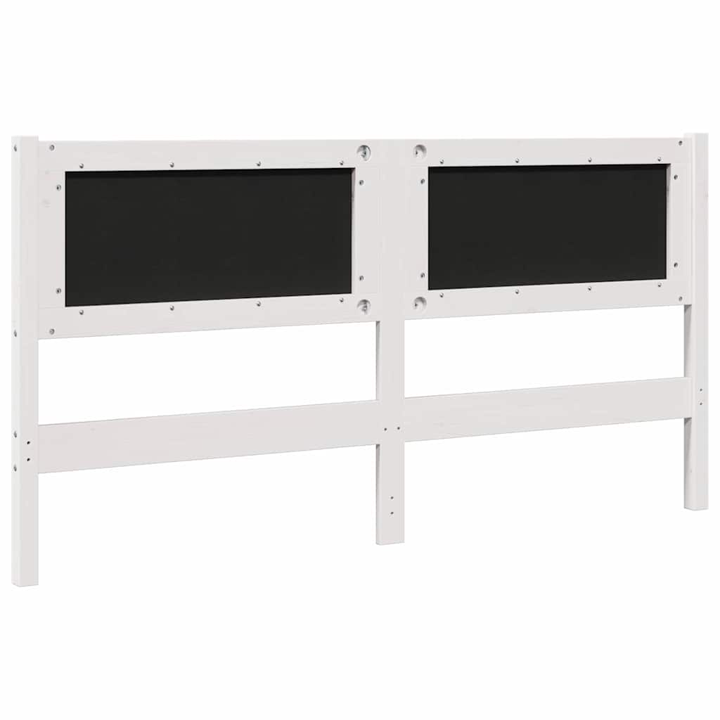 Čalouněné Čelo Postele S Čelo Bílá 150 Cm Masivní Borové Dřevo