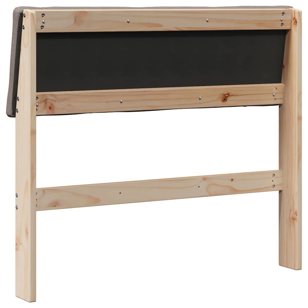 Čalouněné Čelo Postele Taupe 90 Cm Masivní Borové Dřevo