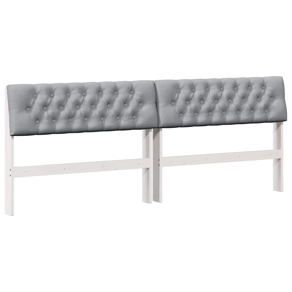 Čalouněné Čelo Postele Světle Šedá 200 Cm Masivní Borové Dřevo