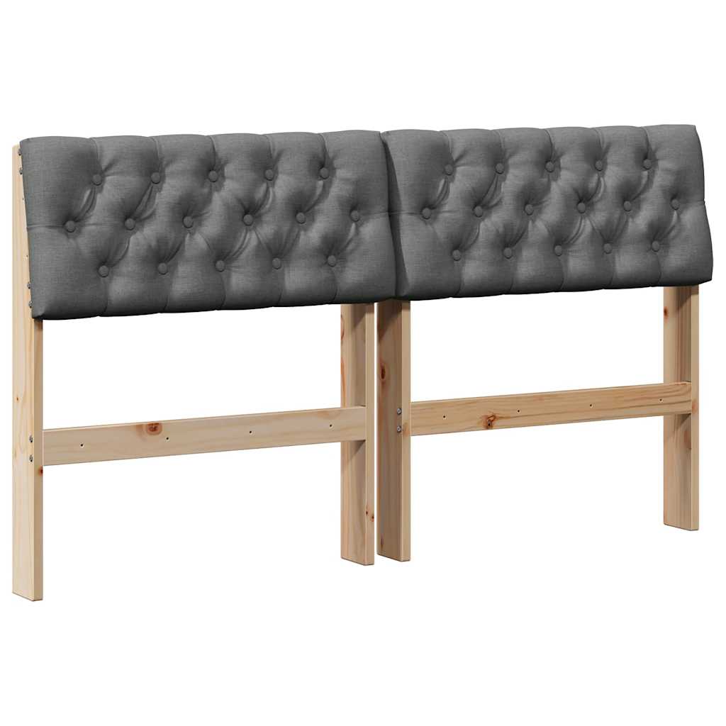 Čalouněné Čelo Postele Tmavě Šedá 135 Cm Masivní Borové Dřevo