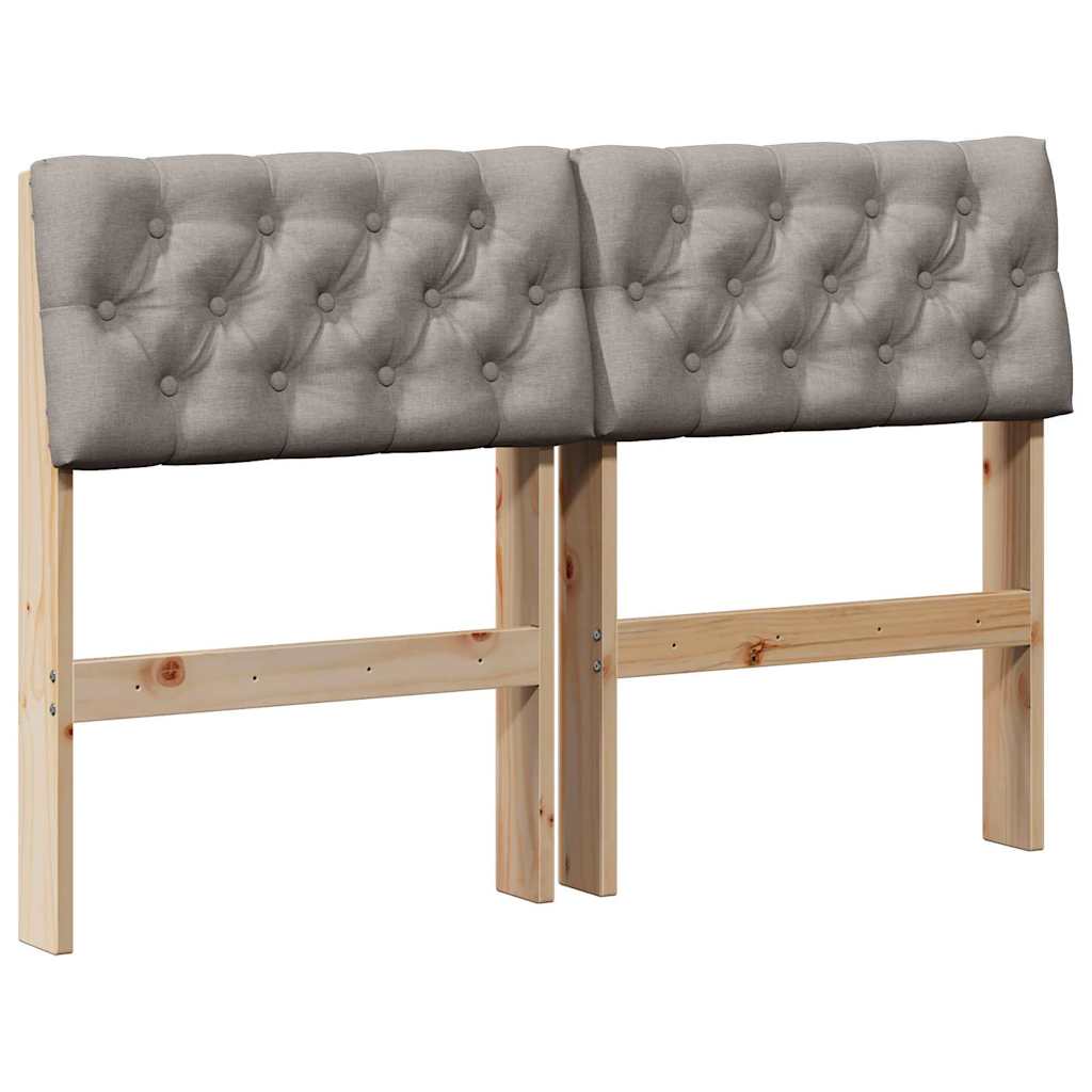 Čalouněné Čelo Postele Taupe 120 Cm Masivní Borové Dřevo