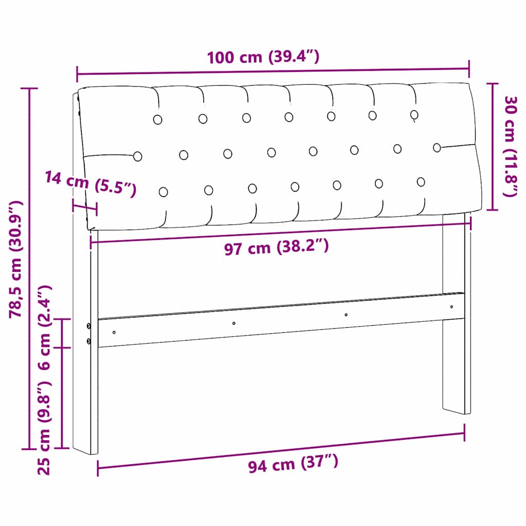 Čalouněné Čelo Postele Tmavě Šedá 100 Cm Masivní Borové Dřevo