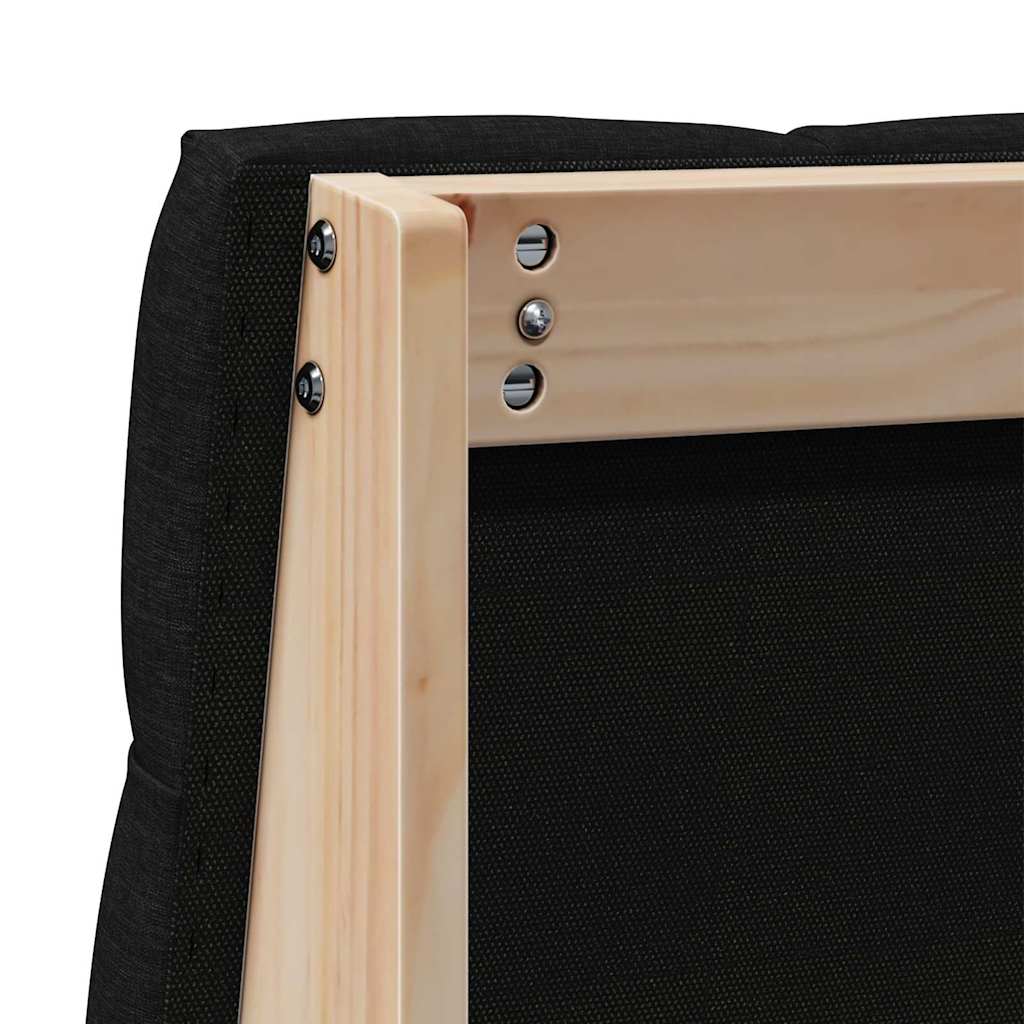 Čalouněné Čelo Postele Černá 100 Cm Masivní Borové Dřevo