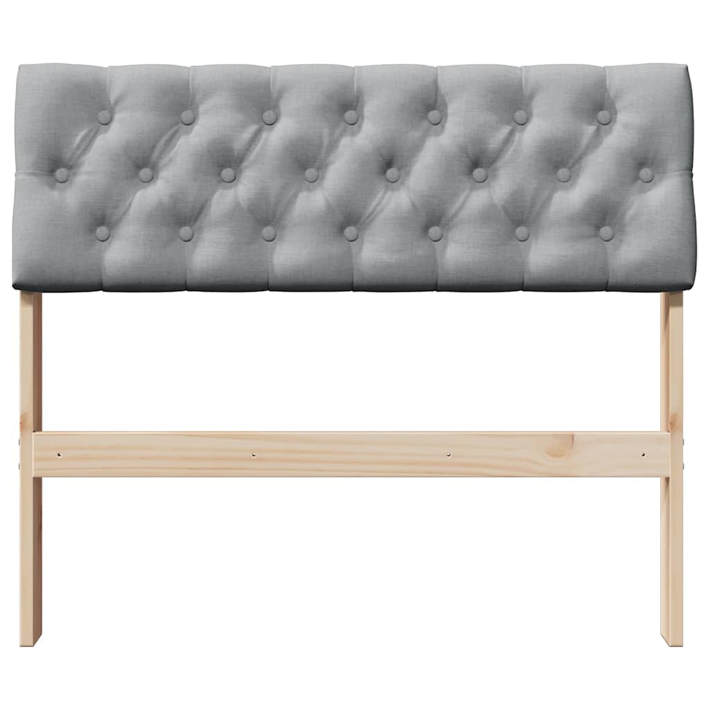 Čalouněné Čelo Postele Světle Šedá 90 Cm Masivní Borové Dřevo