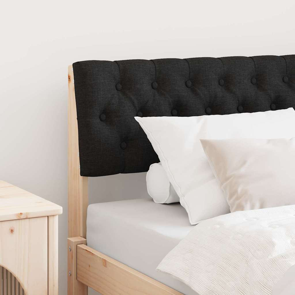Čalouněné Čelo Postele Černá 90 Cm Masivní Borové Dřevo