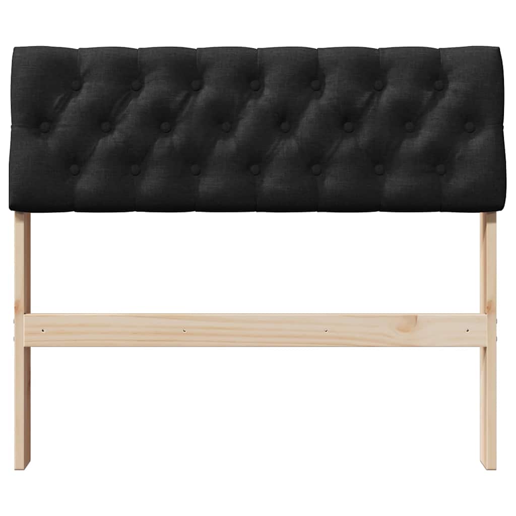 Čalouněné Čelo Postele Černá 90 Cm Masivní Borové Dřevo