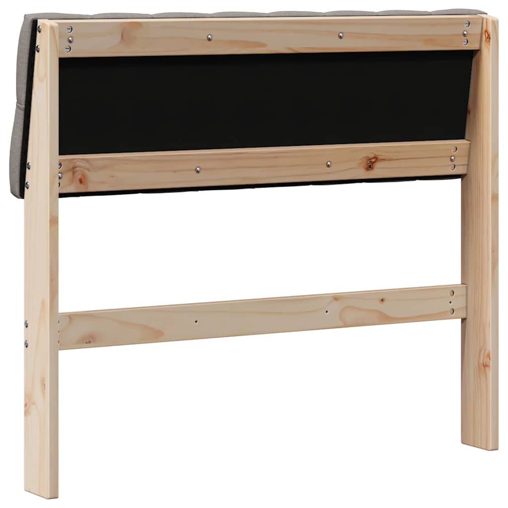 Čalouněné Čelo Postele Taupe 90 Cm Masivní Borové Dřevo