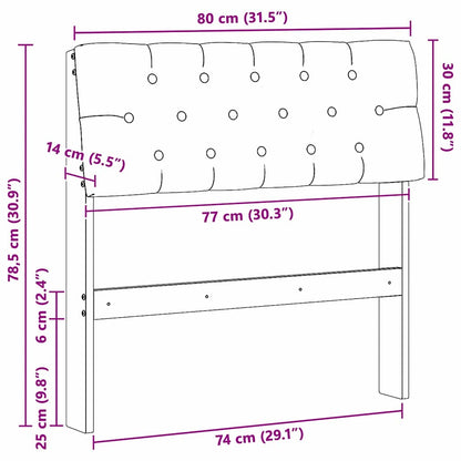 Čalouněné Čelo Postele Taupe 80 Cm Masivní Borové Dřevo