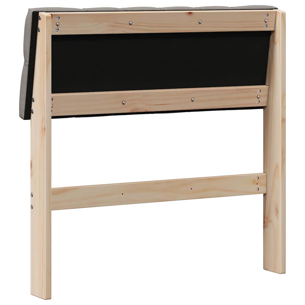 Čalouněné Čelo Postele Taupe 75 Cm Masivní Borové Dřevo