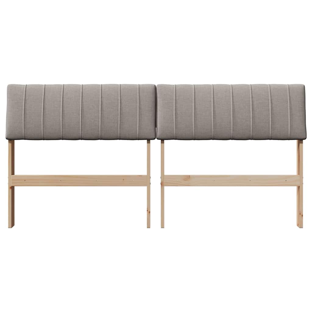 Čalouněné Čelo Postele Taupe 150 Cm Masivní Borové Dřevo