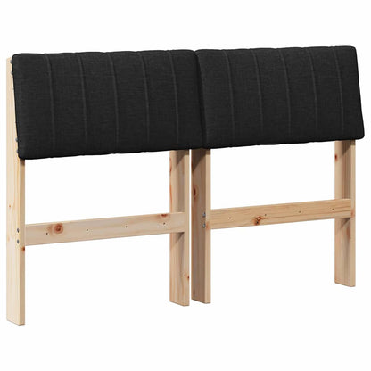 Čalouněné Čelo Postele Černá 120 Cm Masivní Borové Dřevo