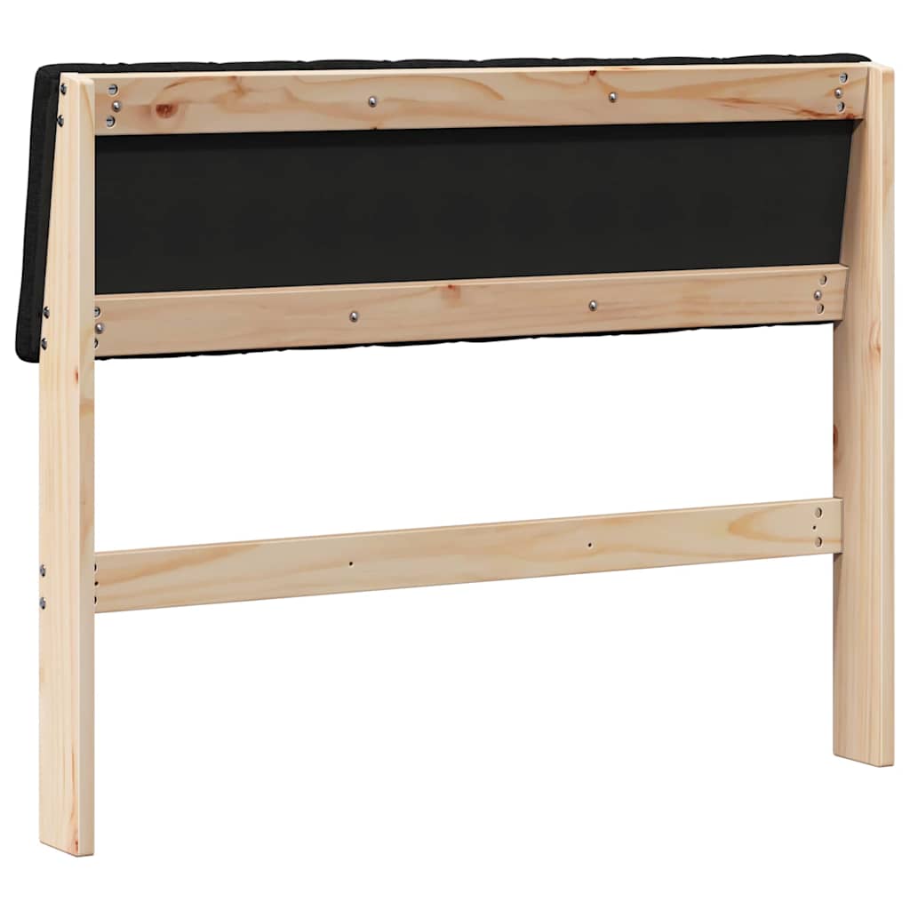 Čalouněné Čelo Postele Černá 100 Cm Masivní Borové Dřevo