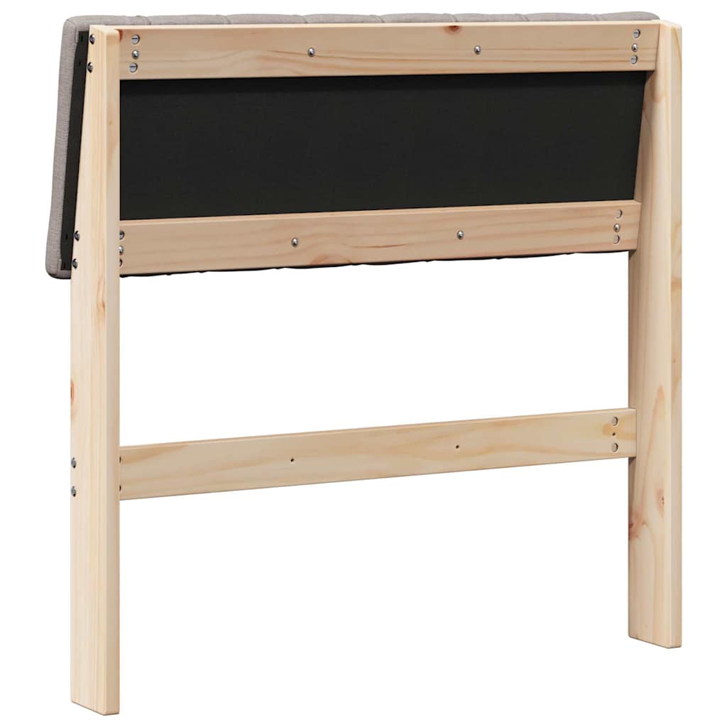 Čalouněné Čelo Postele Taupe 75 Cm Masivní Borové Dřevo