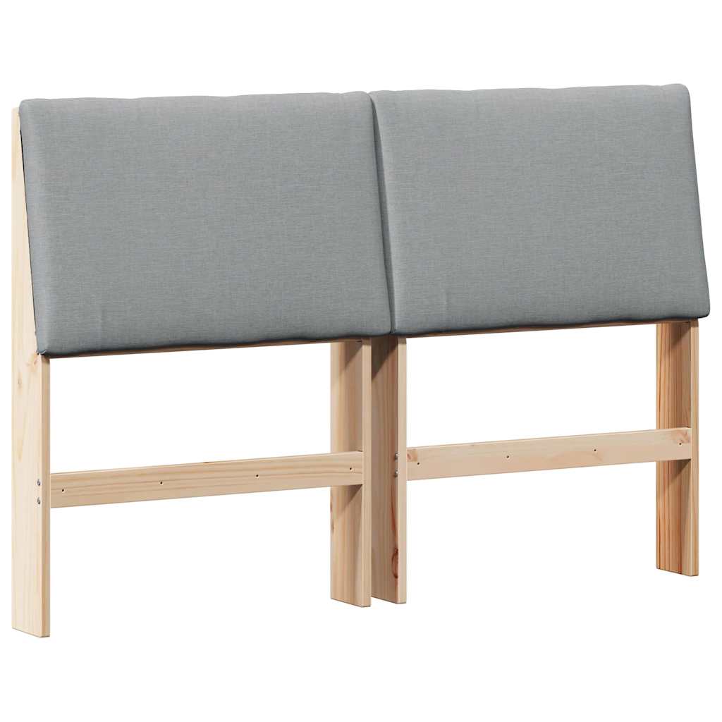Čalouněné Čelo Postele Světle Šedá 150 Cm Masivní Borové Dřevo