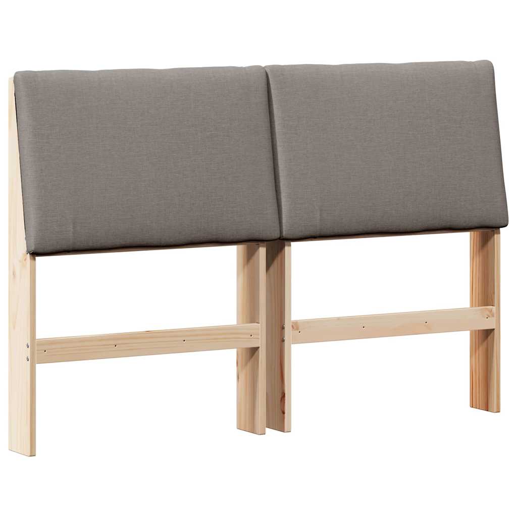 Čalouněné Čelo Postele Taupe 140 Cm Masivní Borové Dřevo