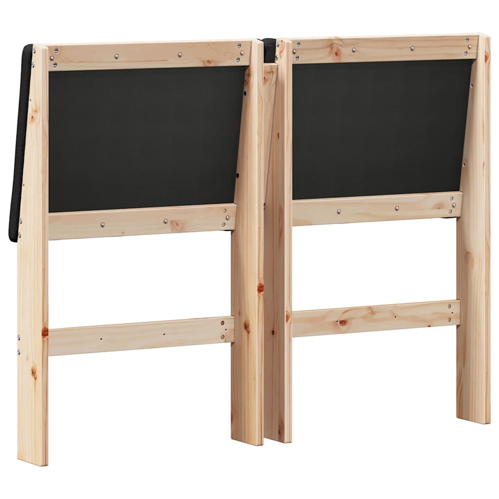 Čalouněné Čelo Postele Černá 135 Cm Masivní Borové Dřevo