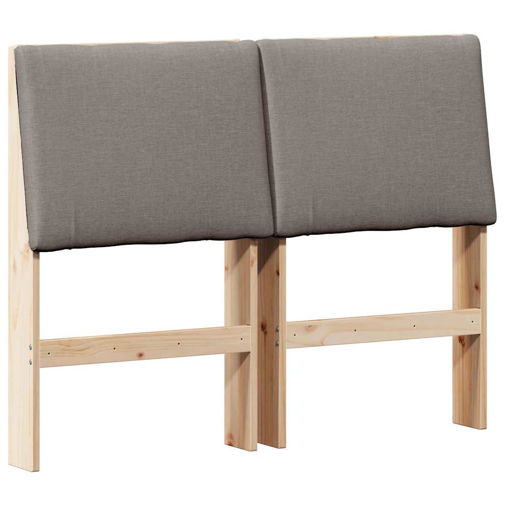Čalouněné Čelo Postele Taupe 135 Cm Masivní Borové Dřevo