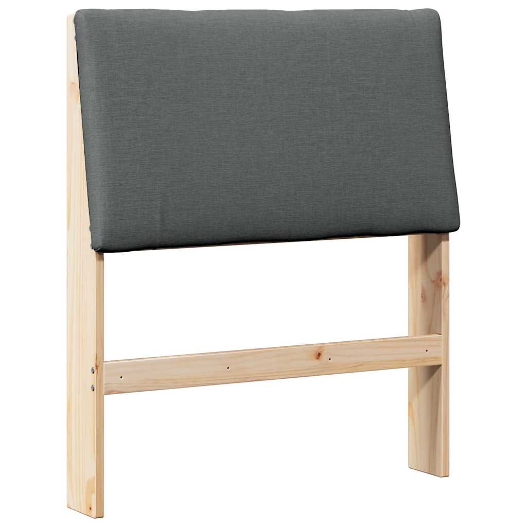 Čalouněné Čelo Postele Tmavě Šedá 80 Cm Masivní Borové Dřevo
