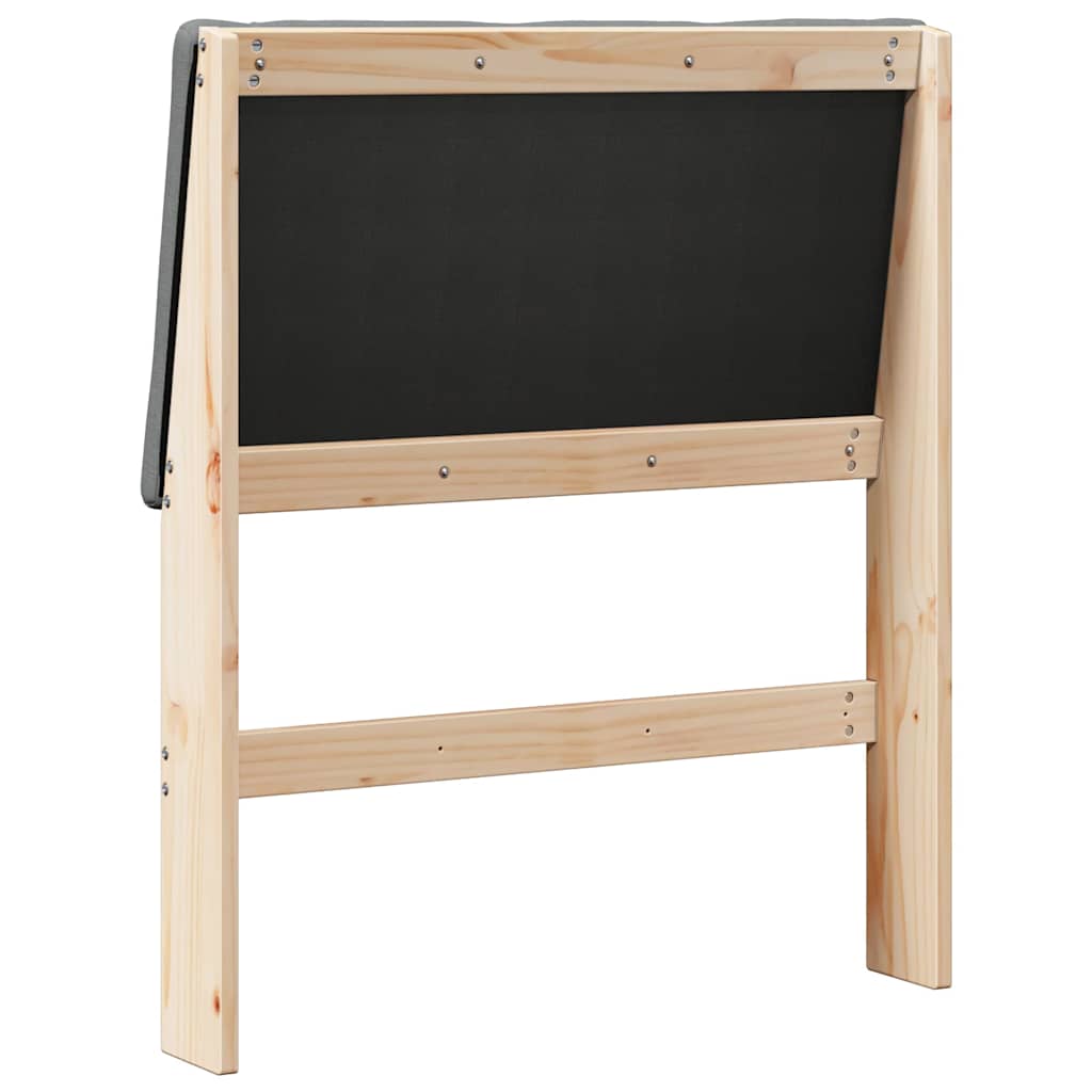 Čalouněné Čelo Postele Tmavě Šedá 80 Cm Masivní Borové Dřevo