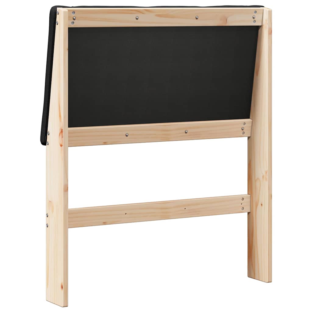 Čalouněné Čelo Postele Černá 80 Cm Masivní Borové Dřevo