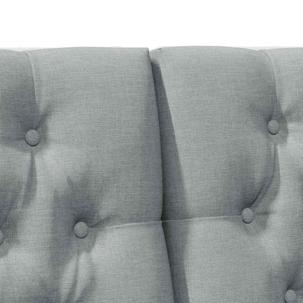 Čalouněné Čelo Postele Světle Šedá 200 Cm Masivní Borové Dřevo
