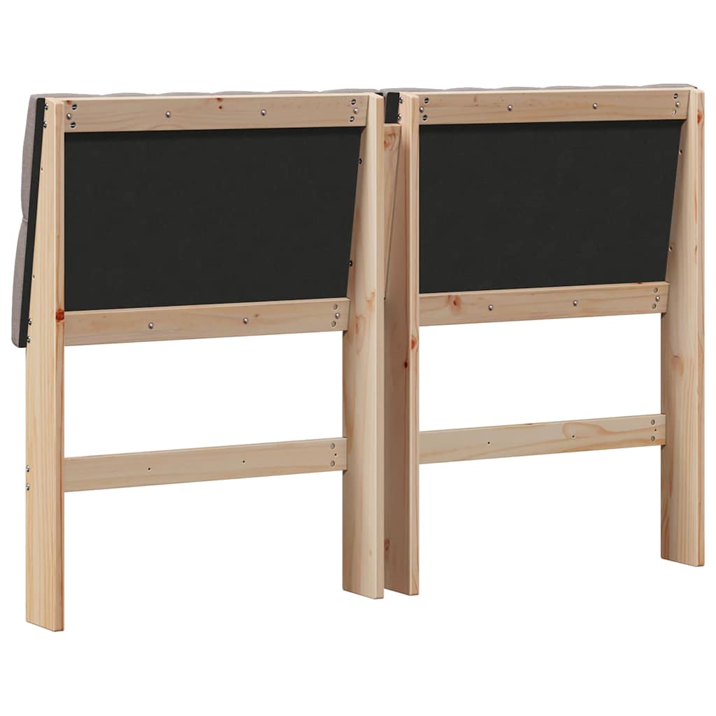 Čalouněné Čelo Postele Taupe 150 Cm Masivní Borové Dřevo