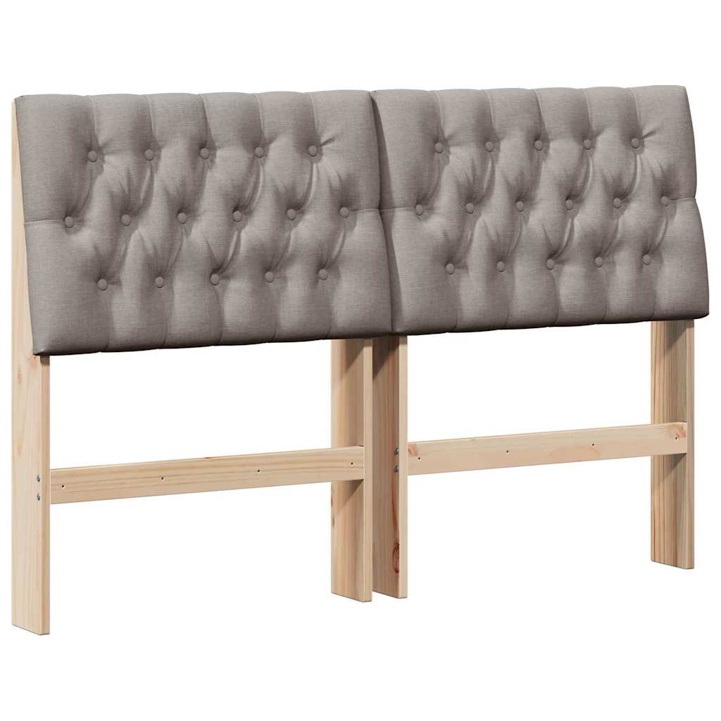 Čalouněné Čelo Postele Taupe 140 Cm Masivní Borové Dřevo