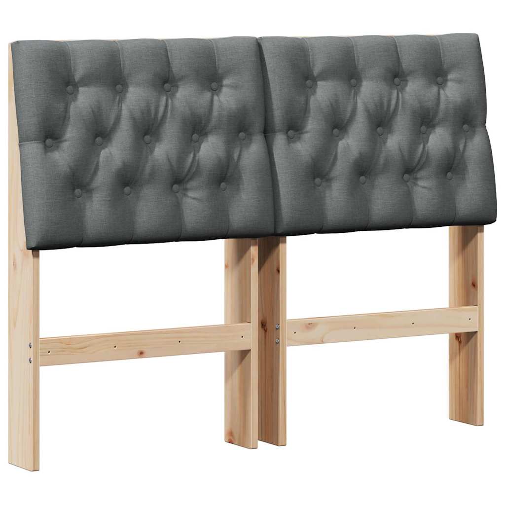 Čalouněné Čelo Postele Tmavě Šedá 120 Cm Masivní Borové Dřevo
