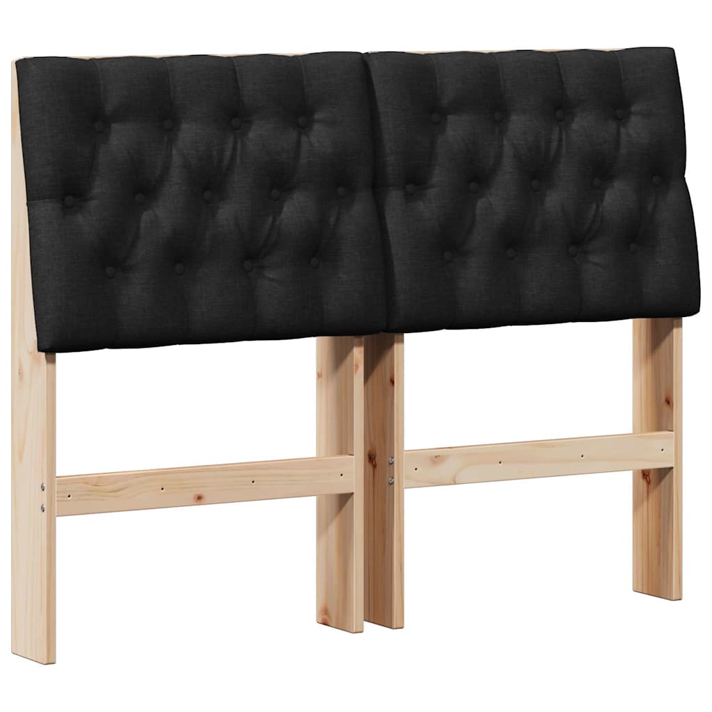 Čalouněné Čelo Postele Černá 120 Cm Masivní Borové Dřevo