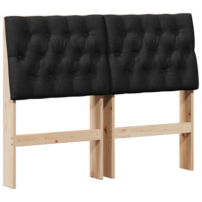 Čalouněné Čelo Postele Černá 120 Cm Masivní Borové Dřevo