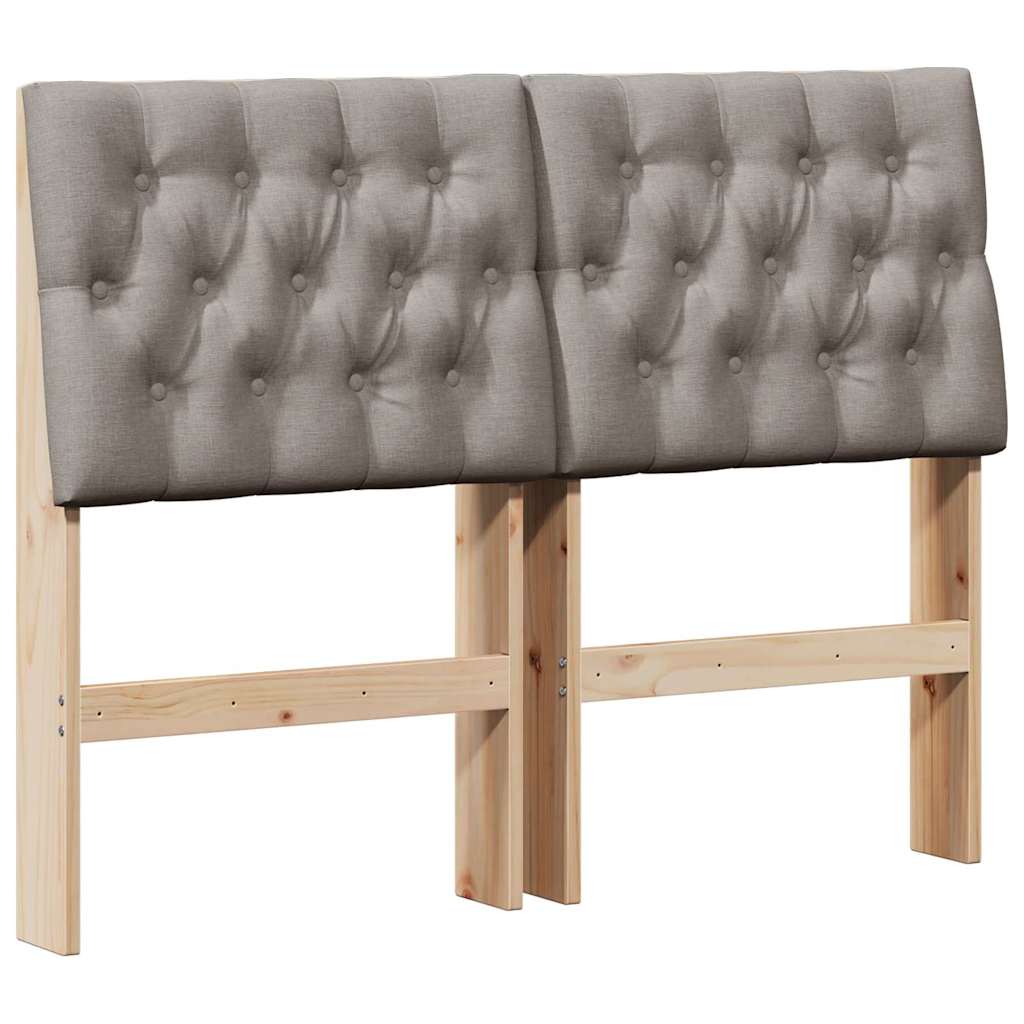 Čalouněné Čelo Postele Taupe 120 Cm Masivní Borové Dřevo
