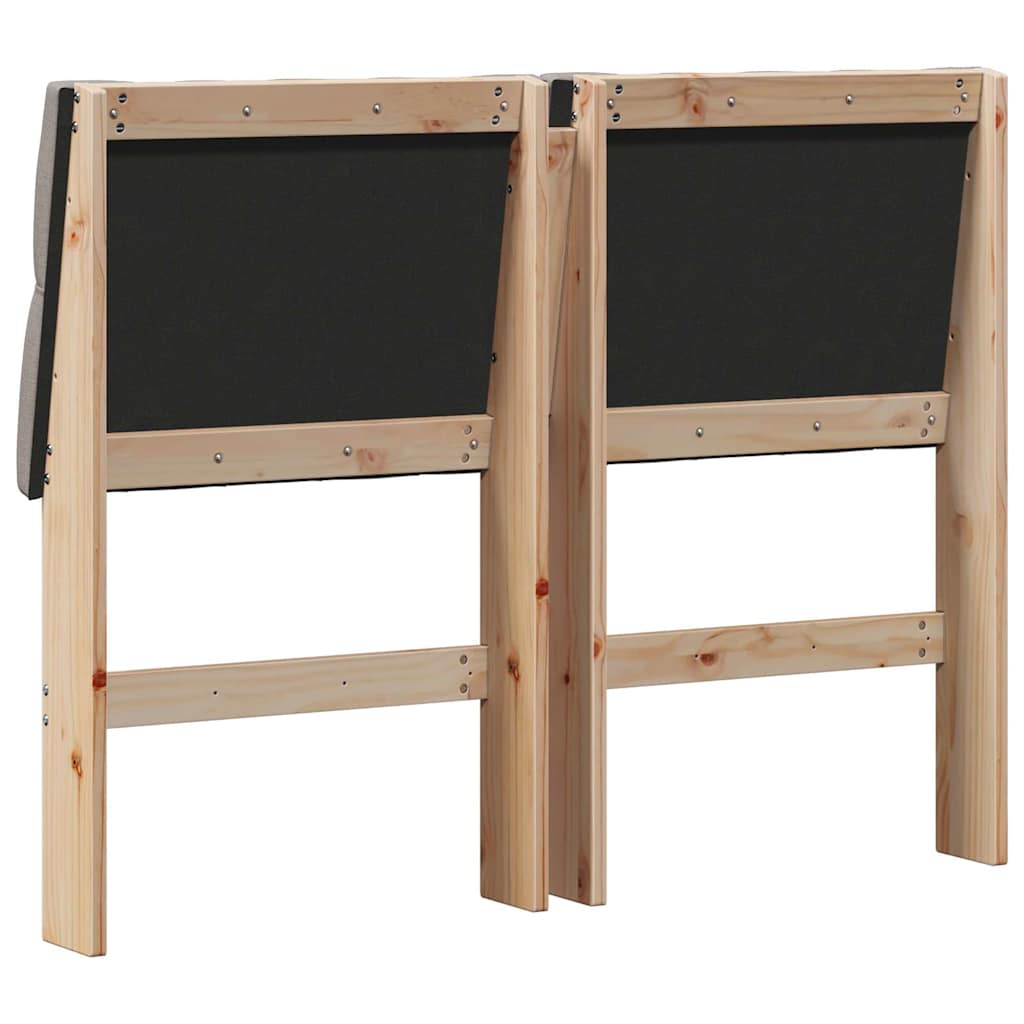 Čalouněné Čelo Postele Taupe 120 Cm Masivní Borové Dřevo