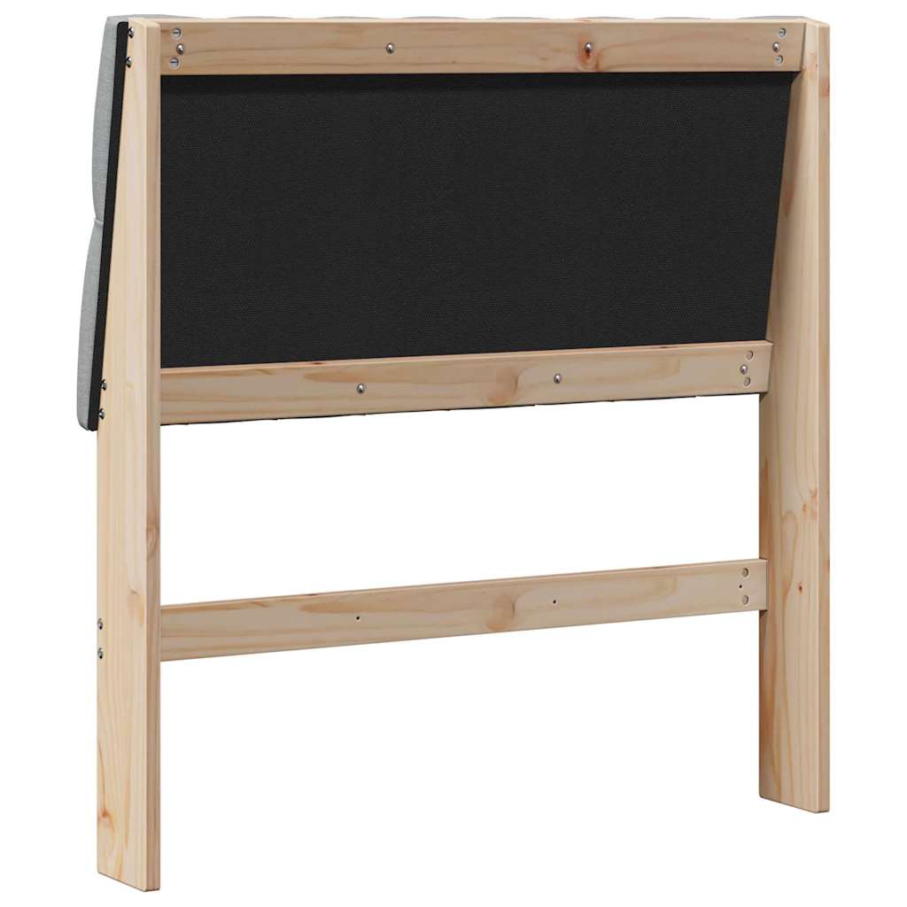 Čalouněné Čelo Postele Světle Šedá 90 Cm Masivní Borové Dřevo