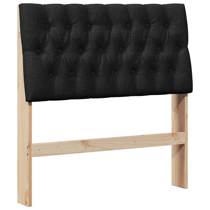 Čalouněné Čelo Postele Černá 90 Cm Masivní Borové Dřevo