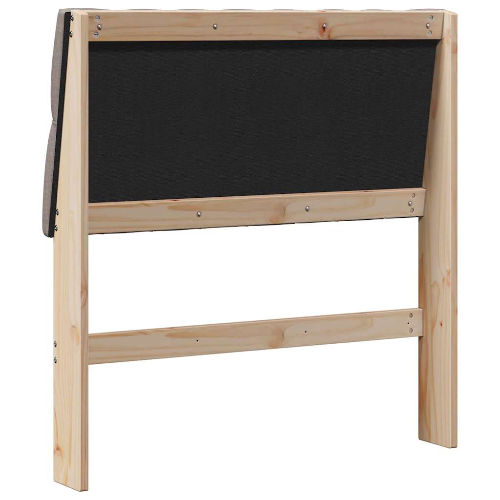 Čalouněné Čelo Postele Taupe 90 Cm Masivní Borové Dřevo