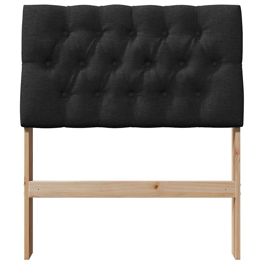 Čalouněné Čelo Postele Černá 80 Cm Masivní Borové Dřevo