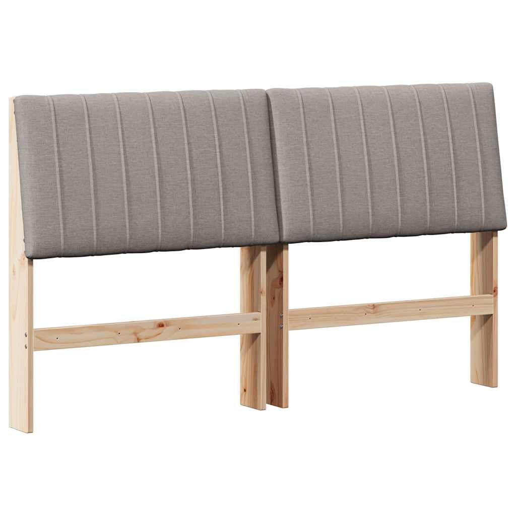 Čalouněné Čelo Postele Taupe 150 Cm Masivní Borové Dřevo