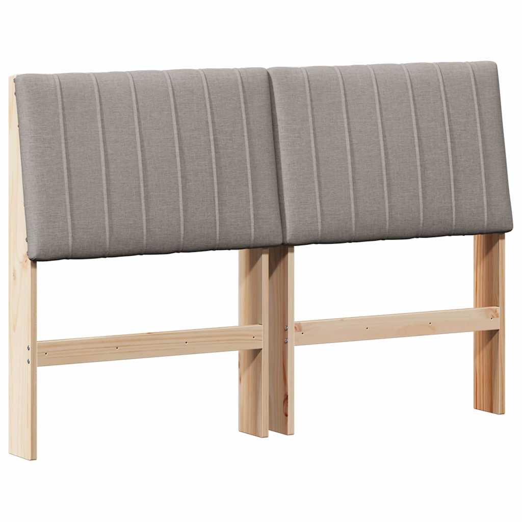 Čalouněné Čelo Postele Taupe 135 Cm Masivní Borové Dřevo