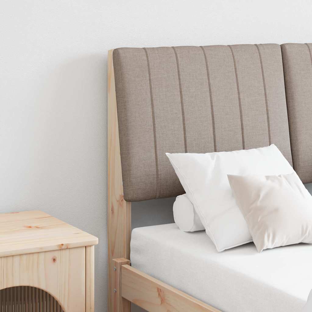 Čalouněné Čelo Postele Taupe 120 Cm Masivní Borové Dřevo