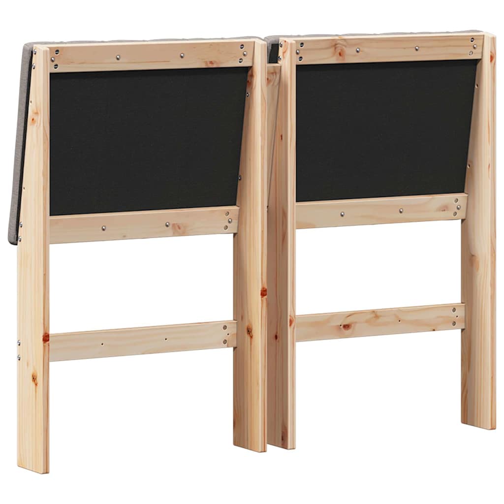 Čalouněné Čelo Postele Taupe 120 Cm Masivní Borové Dřevo