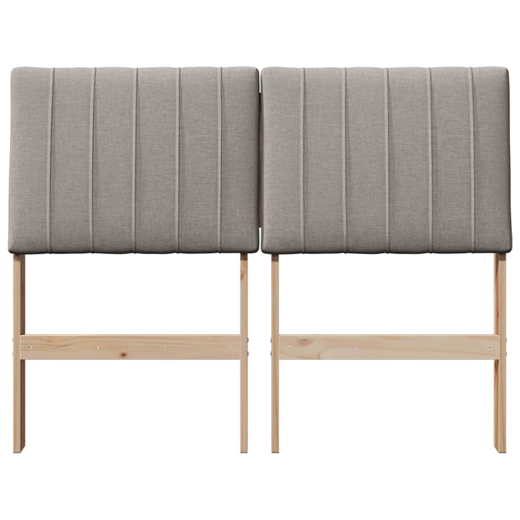 Čalouněné Čelo Postele Taupe 120 Cm Masivní Borové Dřevo
