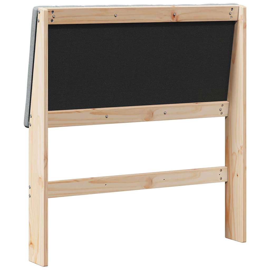 Čalouněné Čelo Postele Světle Šedá 90 Cm Masivní Borové Dřevo