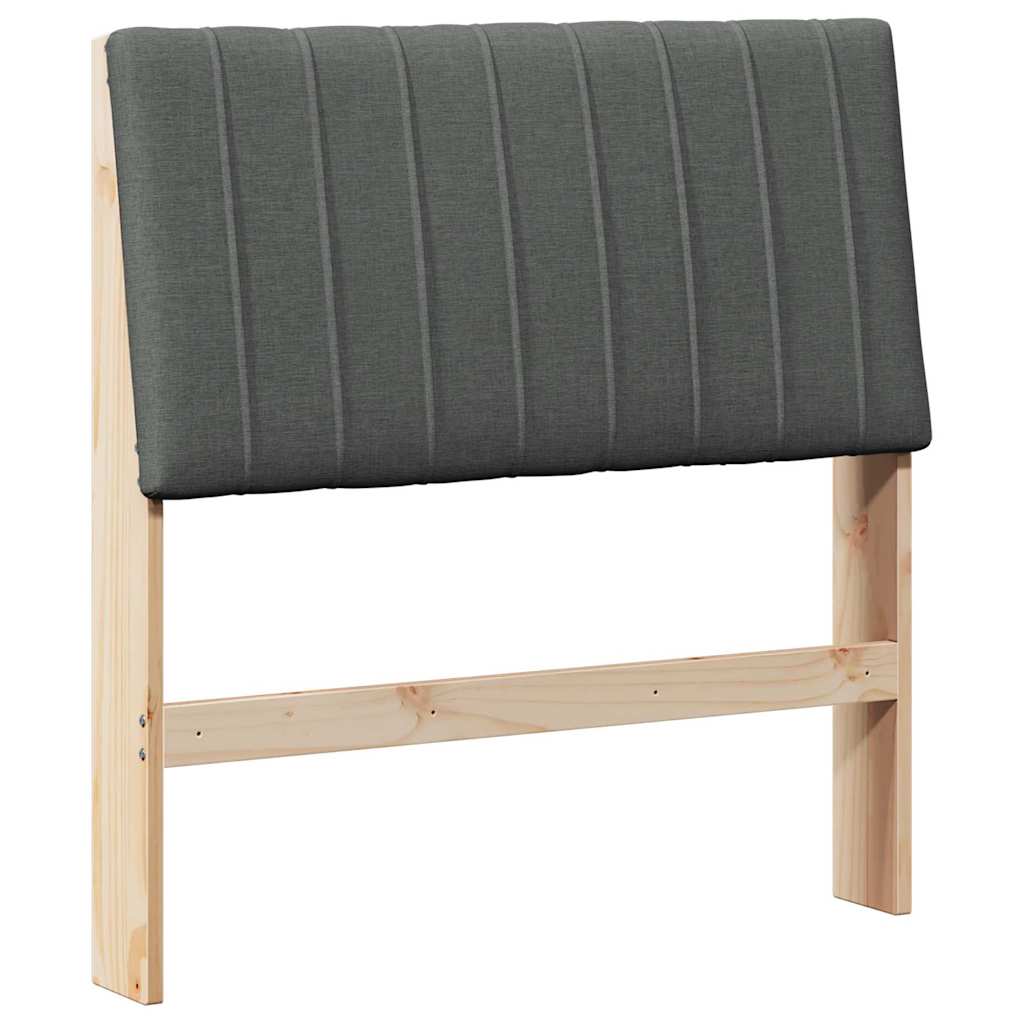 Čalouněné Čelo Postele Tmavě Šedá 90 Cm Masivní Borové Dřevo