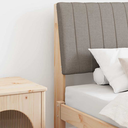 Čalouněné Čelo Postele Taupe 90 Cm Masivní Borové Dřevo