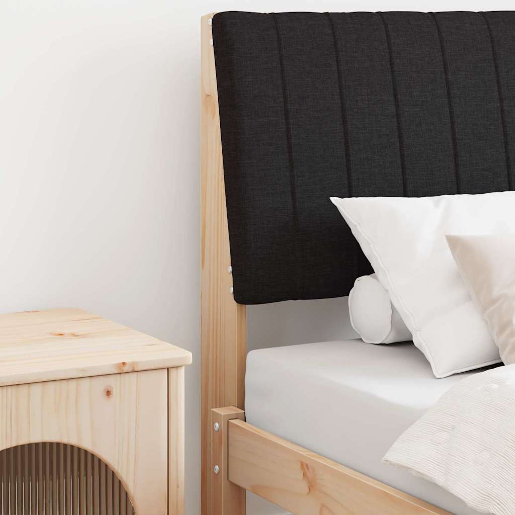 Čalouněné Čelo Postele Černá 80 Cm Masivní Borové Dřevo