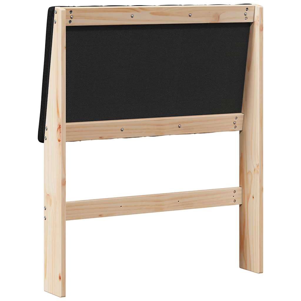 Čalouněné Čelo Postele Černá 80 Cm Masivní Borové Dřevo