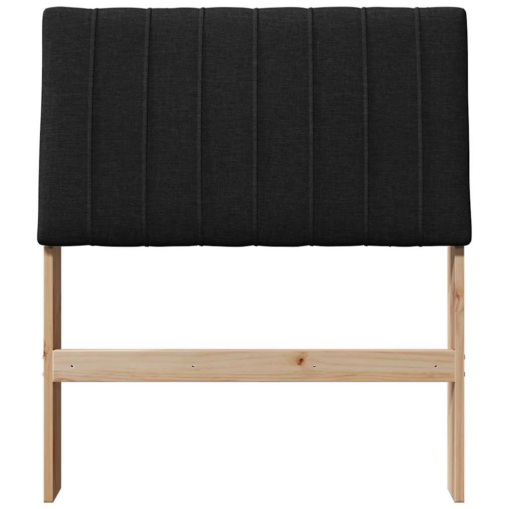 Čalouněné Čelo Postele Černá 80 Cm Masivní Borové Dřevo